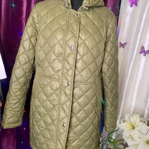 Sam Edelman Green Long Puffer Coat Size XL - Picture 2 of 4